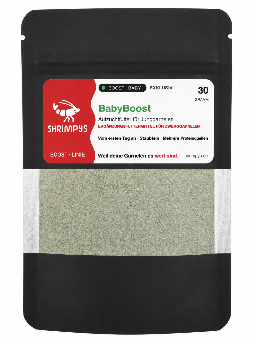 SHRIMPYS® BabyBoost – Aufzuchtfutter für Junggarnelen 30g