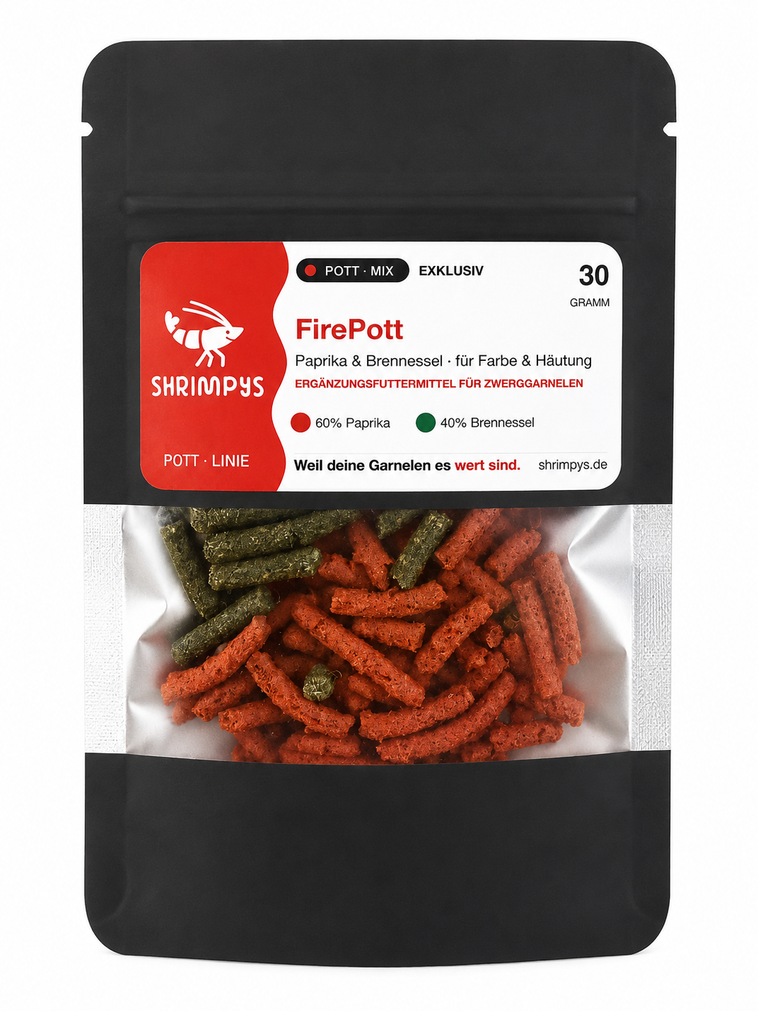 SHRIMPYS® FirePott – Paprika & Brennessel für Farbe & Häutung | 30g